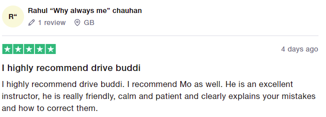 I highly recommend drive buddi. I recommend Mo as well. He is an excellent instructor, he is really friendly, calm and patient and clearly explains your mistakes and how to correct them.